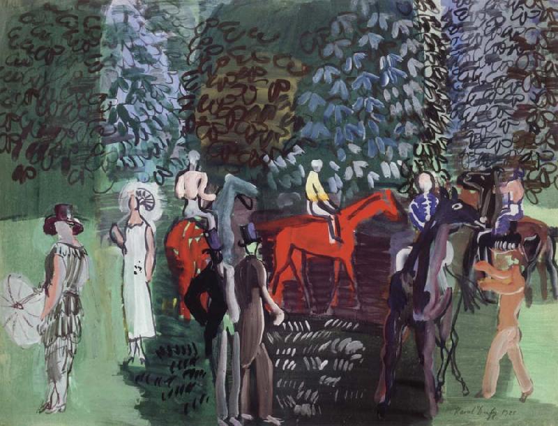 Dufy Raoul Chevaux Jockeys Elegantes au Bois oil painting image